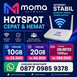 HOTSPOT MOMA NETWORK – INTERNET CEPAT & HEMAT